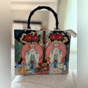 Artistic Cigar Box purse with Black Handle